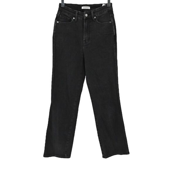 GOOD AMERICAN Jeans Womens Size 26 Good Curve Straight Leg Black Denim‎ Classic - Picture 1 of 15